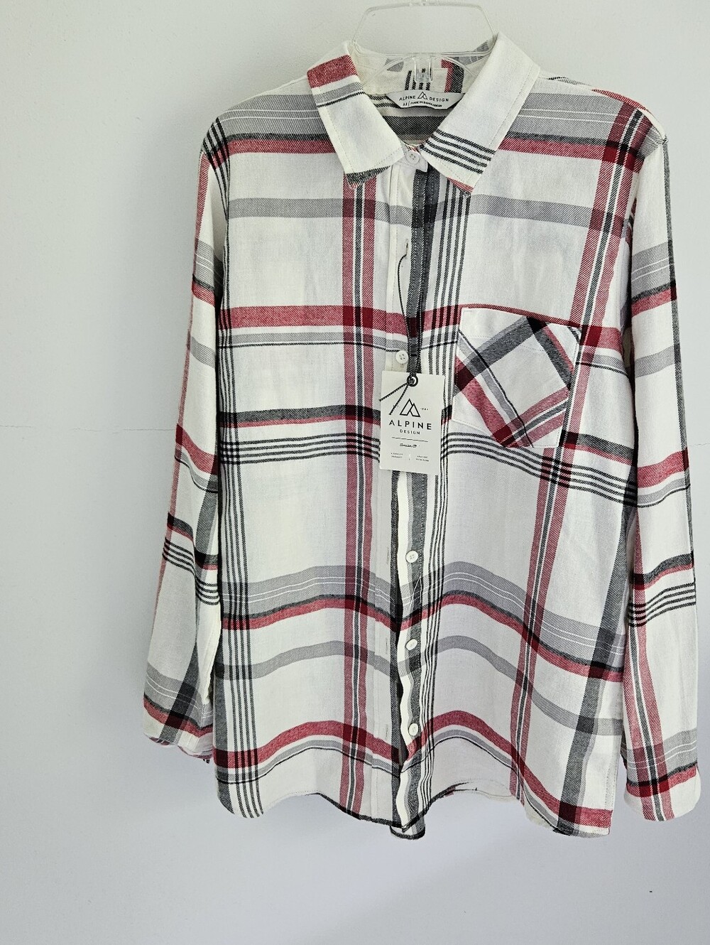 Alpine Design Flannel Plaid Button Down Shirt NWT